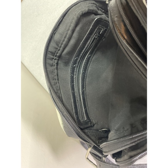 Treviso Faux Leather Black And White Handbag Over The Shoulder *flaw - Picture 4 of 8